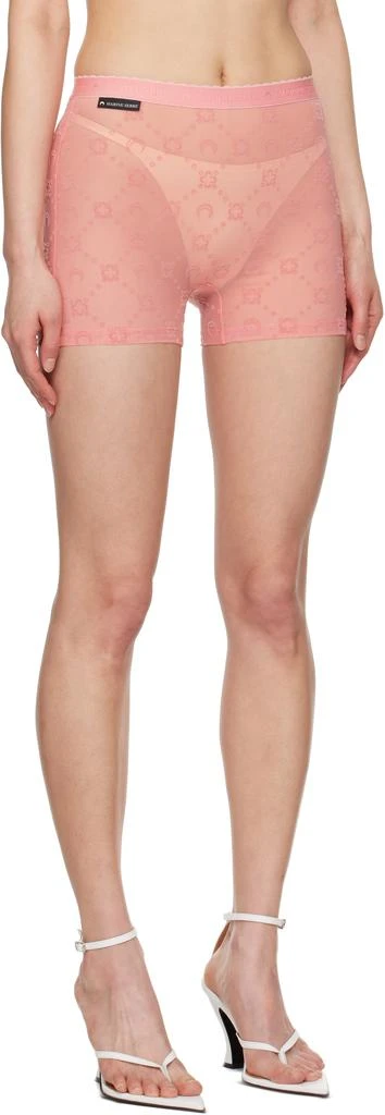 MARINE SERRE SSENSE Exclusive Pink Recycled Flock Mini Shorts 2