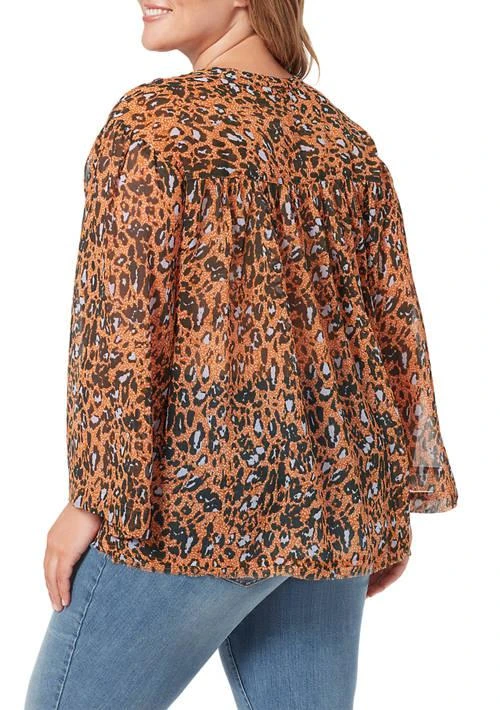 Jessica Simpson Simpson Plus Size Long Sleeve Jenna Woven Top 2
