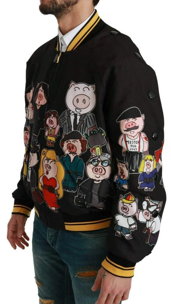 Dolce & Gabbana Dolce & Gabbana  Black YEAR OF THE PIG Bomber Jacket 3