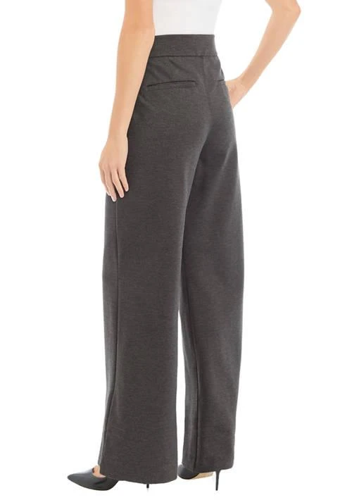 Gloria Vanderbilt Vanderbilt Womens Pull On Ponte Wide Leg Trouser Pants 2