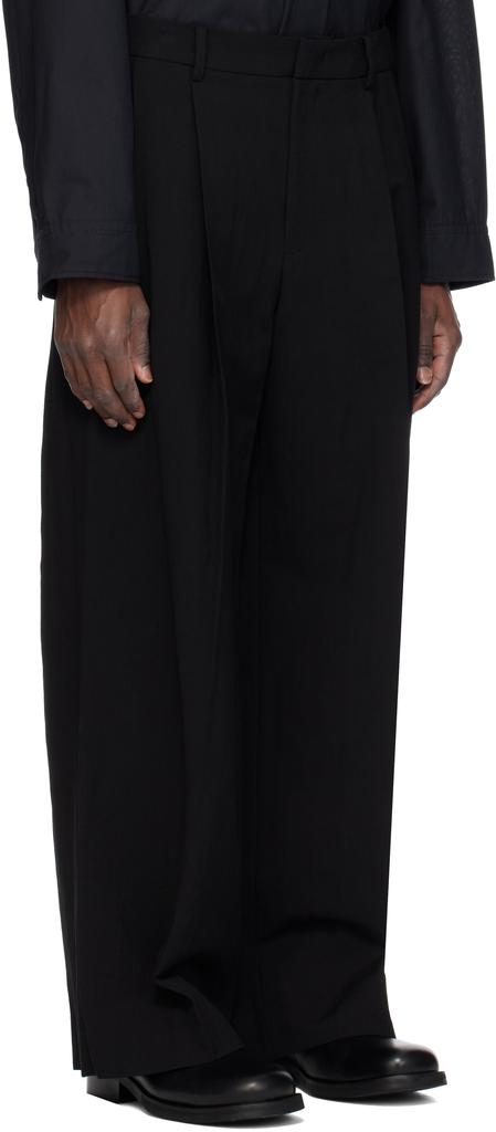 Juun.J Black Wool Nylon Trousers
