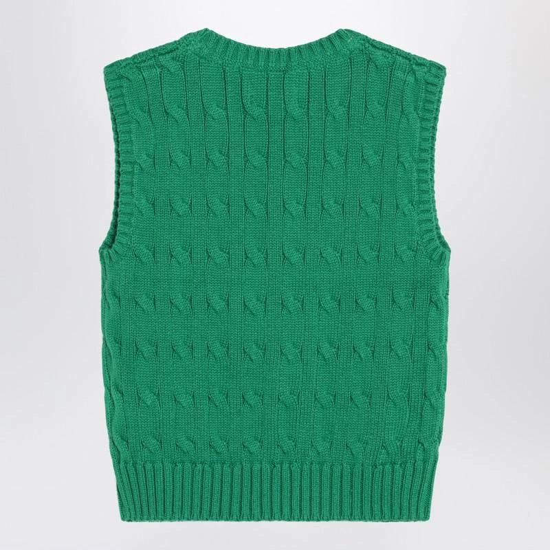 Ralph Lauren Green cable-knit cotton vest 2
