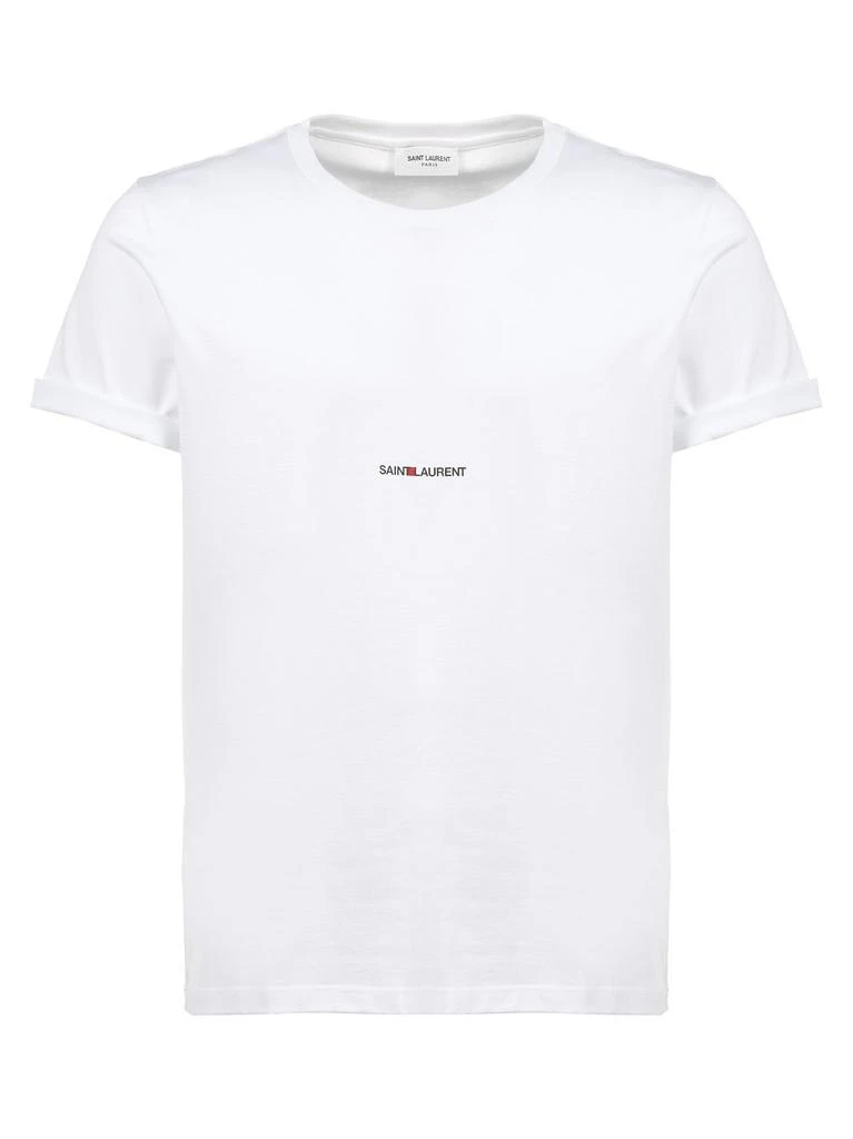 Yves Saint Laurent Saint Laurent Logo Printed Crewneck T-Shirt 1