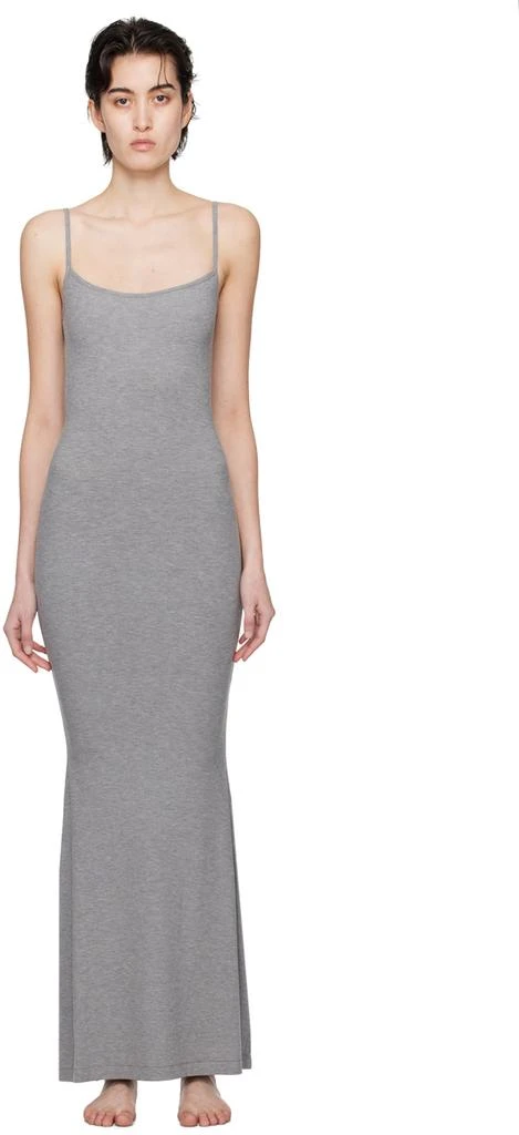 SKIMS Gray Soft Lounge Long Slip Maxi Dress 1
