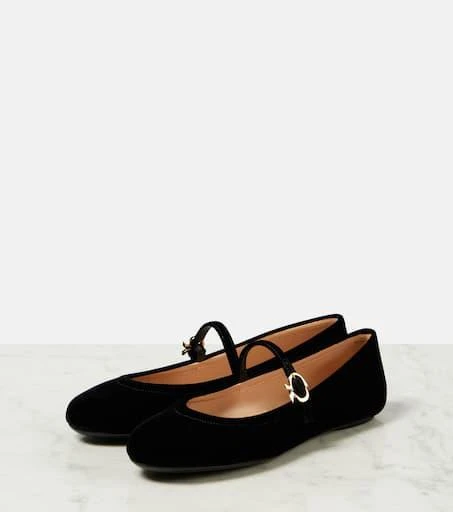 Gianvito Rossi Carla velvet ballet flats 4