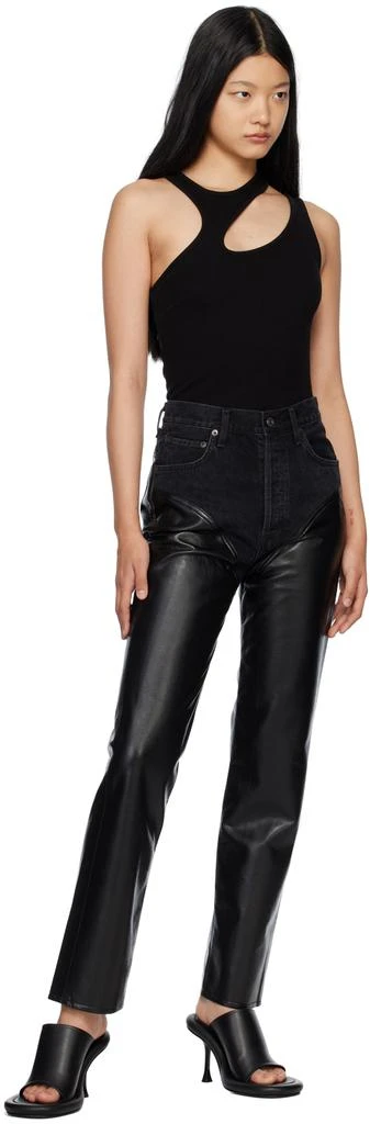 AGOLDE Black Harley Leather Pants 4