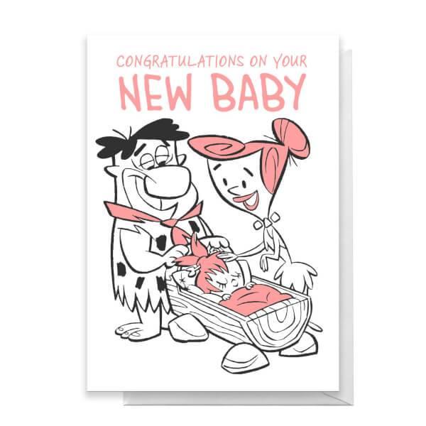 Original Hero Flintstones New Baby Girl Greetings Card