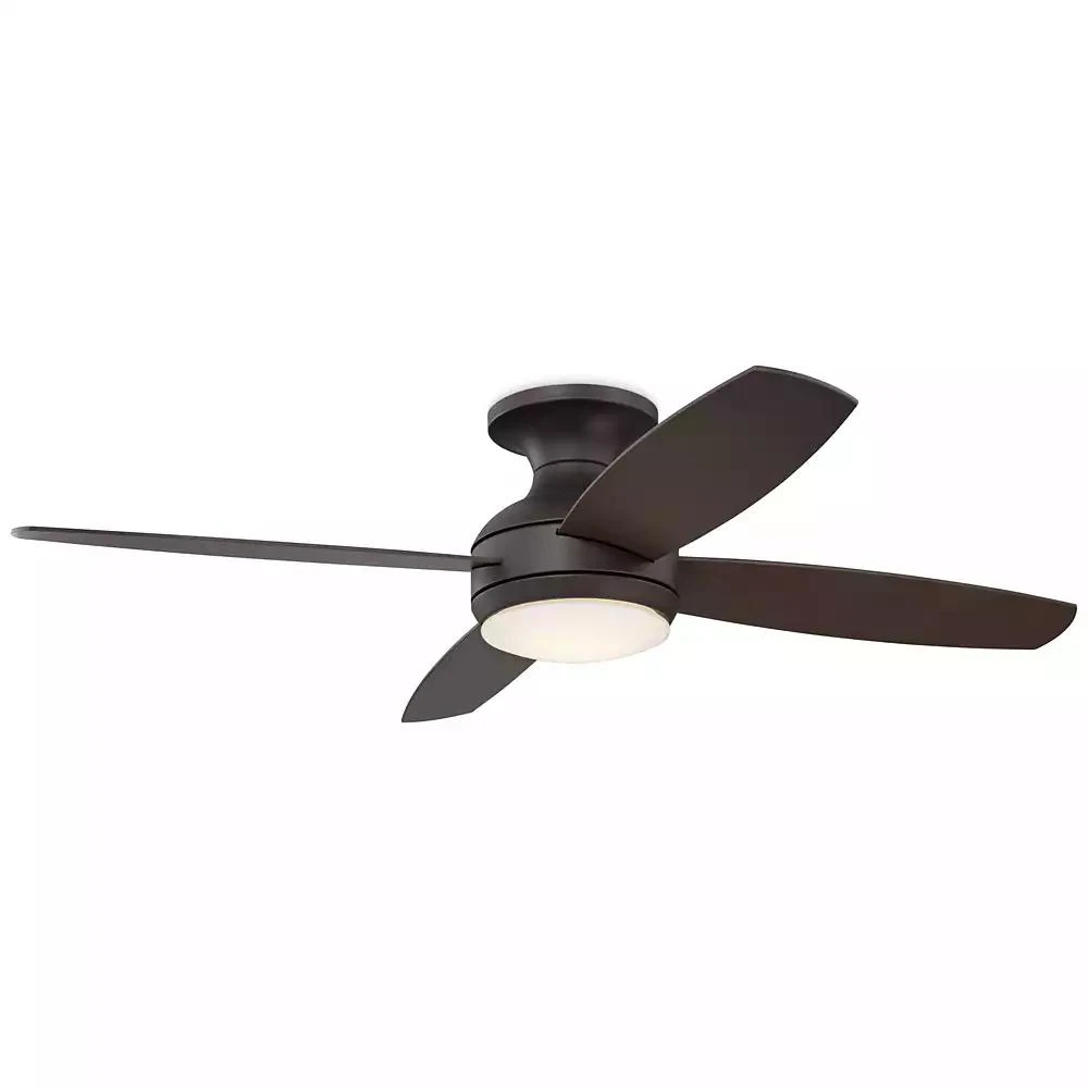 Casa Vieja 52" Casa Elite Mid Century Modern Indoor Ceiling Fan 4 Blade LED Light Remote Control Oil Rubbed Bronze Finish Hugger 6