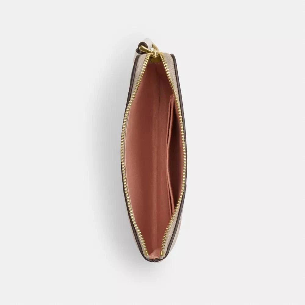 Coach Corner Zip Wristlet In Signature Canvas With Floral Print 2