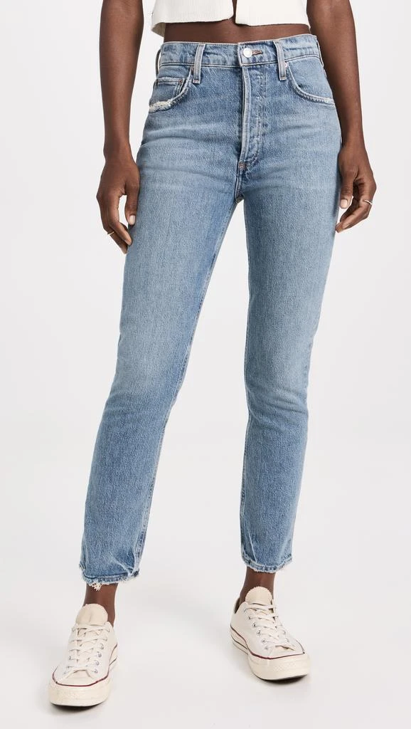 AGOLDE Riley Long High Rise Straight Jeans 1