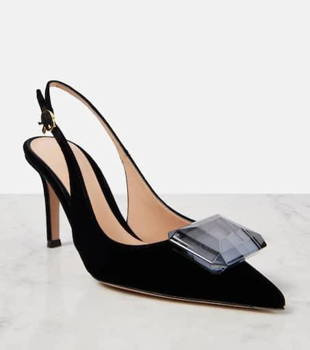 Gianvito Rossi Jaipur 85 velvet slingback pumps 5