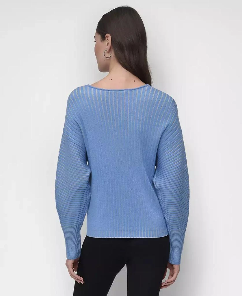 DKNY Women's V-Neck Long-Sleeve Rib-Knit Sweater 3