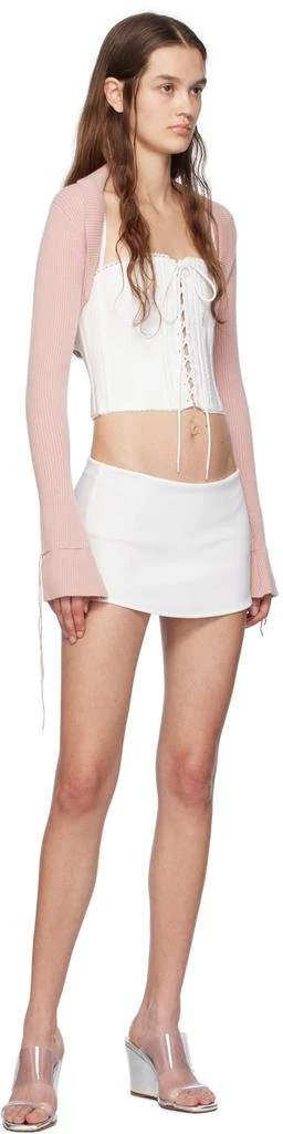 GUIZIO White Micro Mini Stretch Miniskirt 4