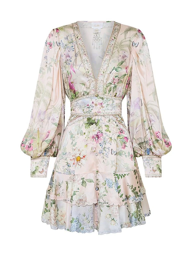 Camilla Floral Silk A-Line Minidress 1