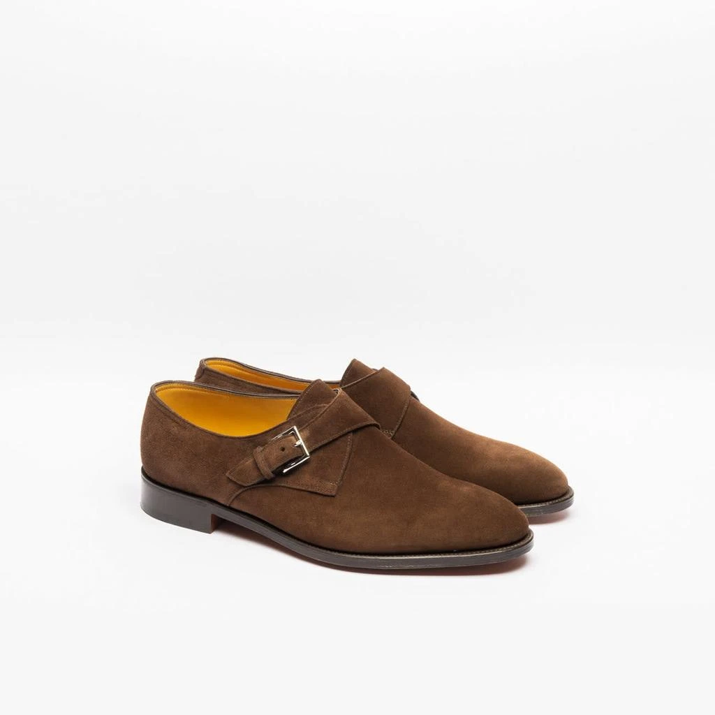 John Lobb Ashill Dark Brown Suede Monk Strap Shoe 2