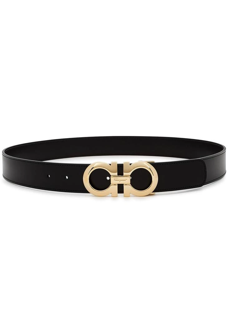 Salvatore Ferragamo Gancini black leather belt 1