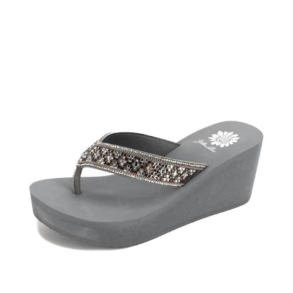 Yellow Box Women's Etta Wedge Sandal In Grey 2