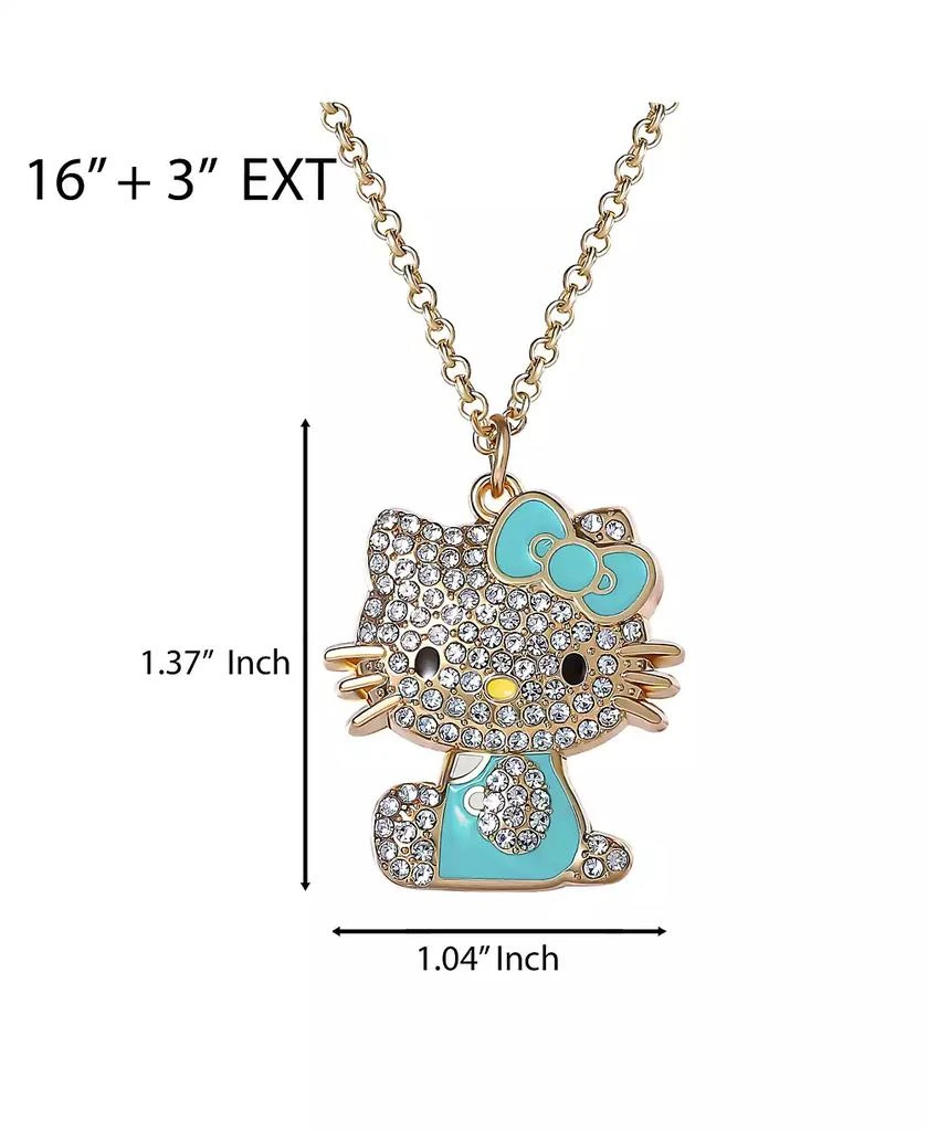 Hello Kitty Sanrio Crystal Pendant Necklace - Gold-Tone with Colorful Enamel Accents 5