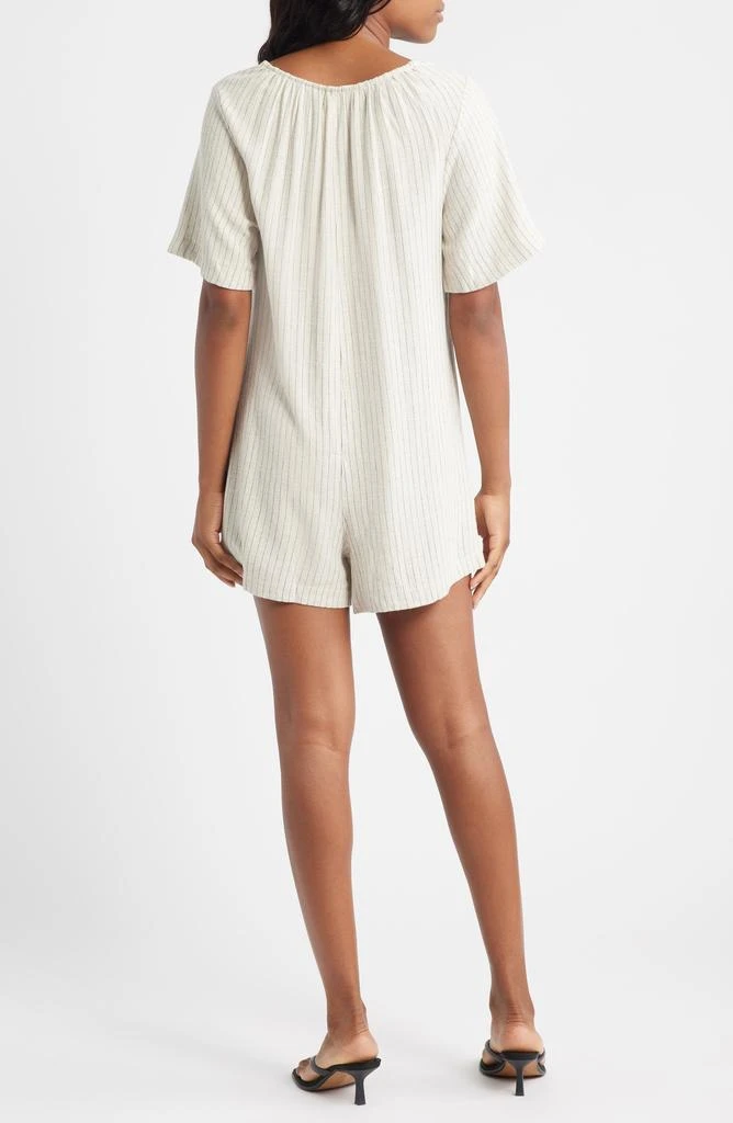 Topshop Stripe Tie Front Romper 2