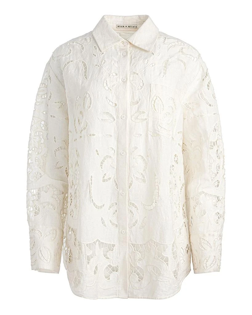 Alice + Olivia Finely Laser Cut Shirt 7