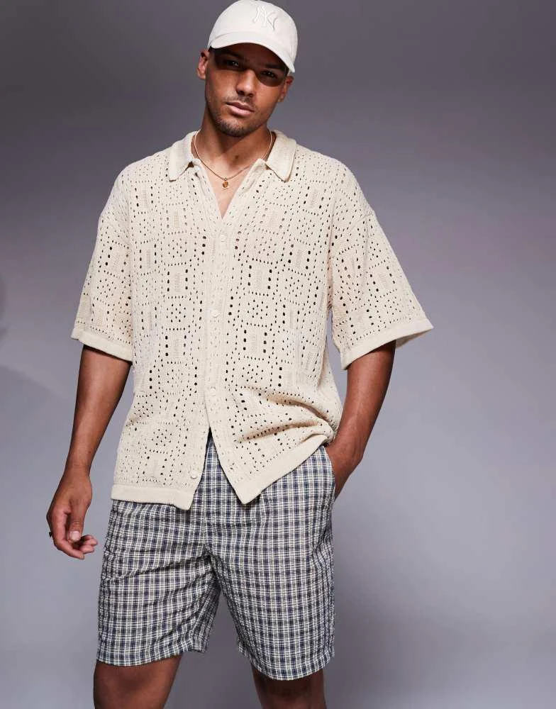 River Island River Island seersucker shorts in check 3