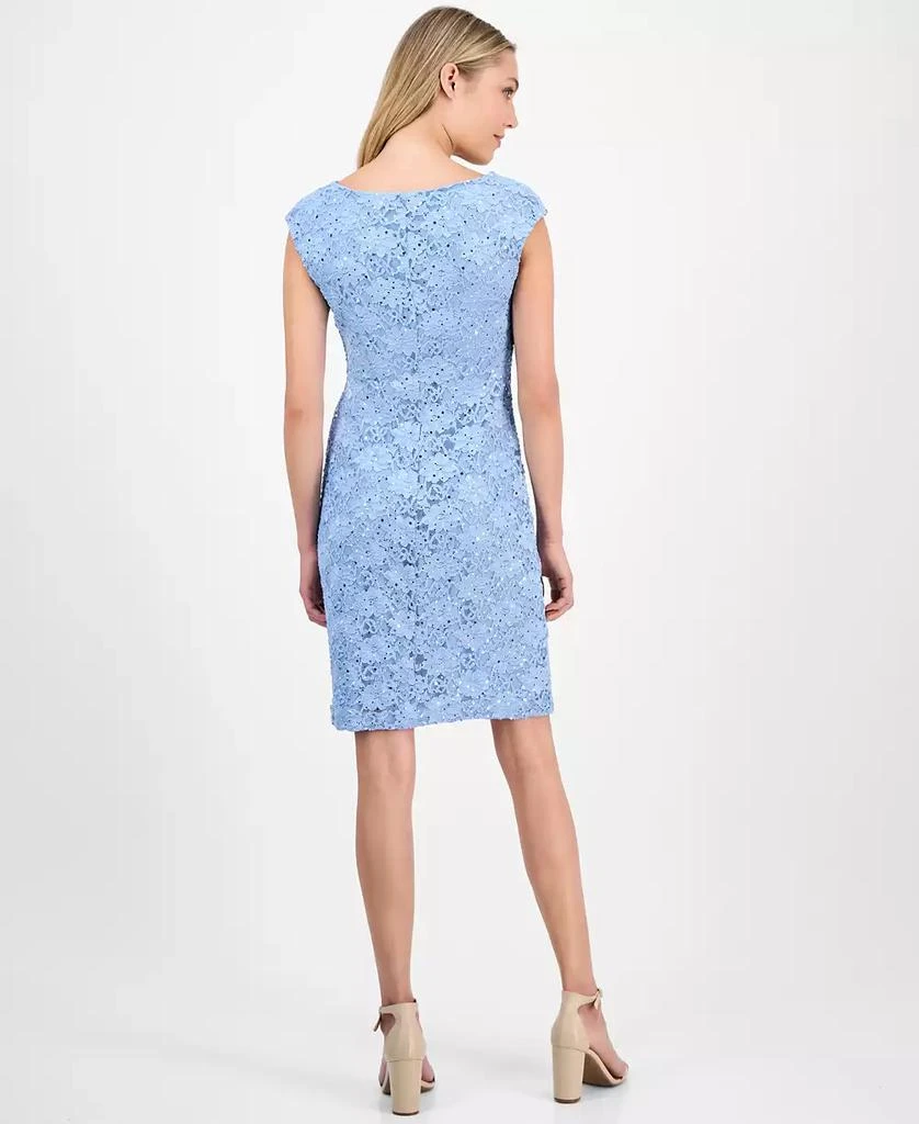 Connected Petite Lace Cowlneck Pull-On Sheath Dress 5