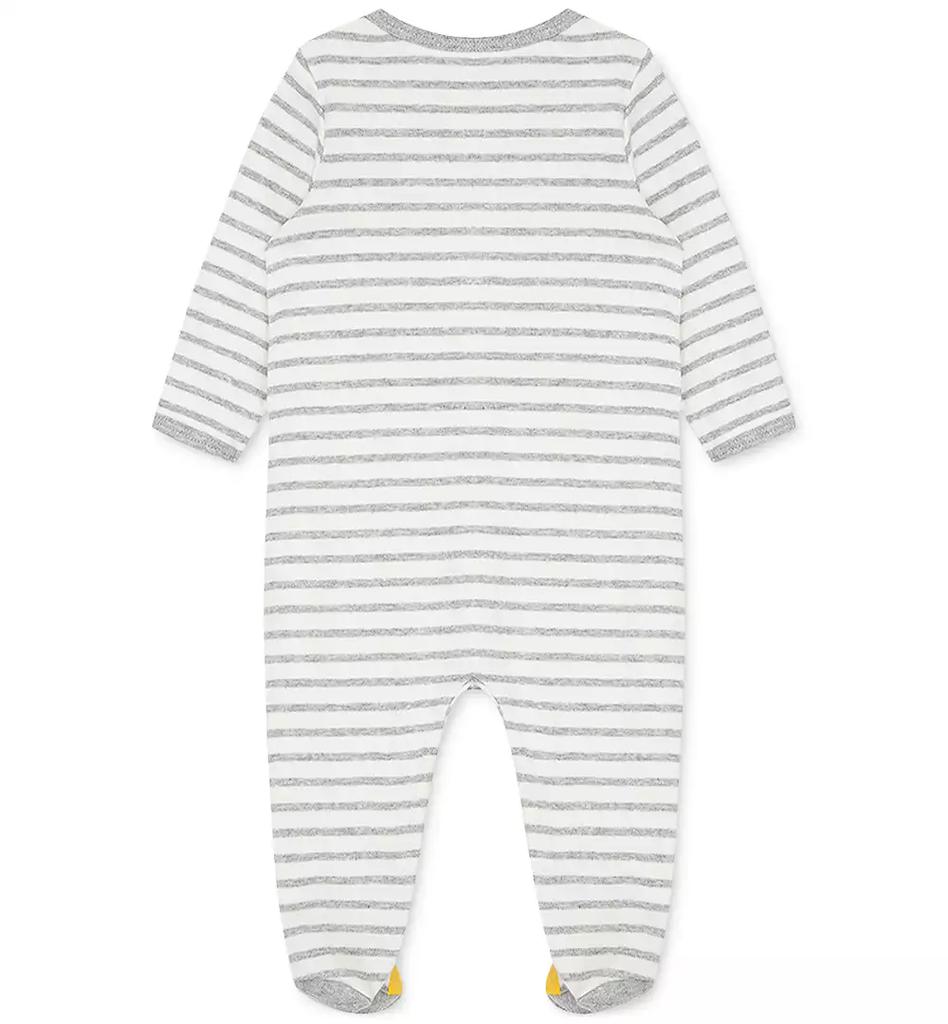 Little Me Baby Boys Long Sleeved Striped Lion Footed Coverall