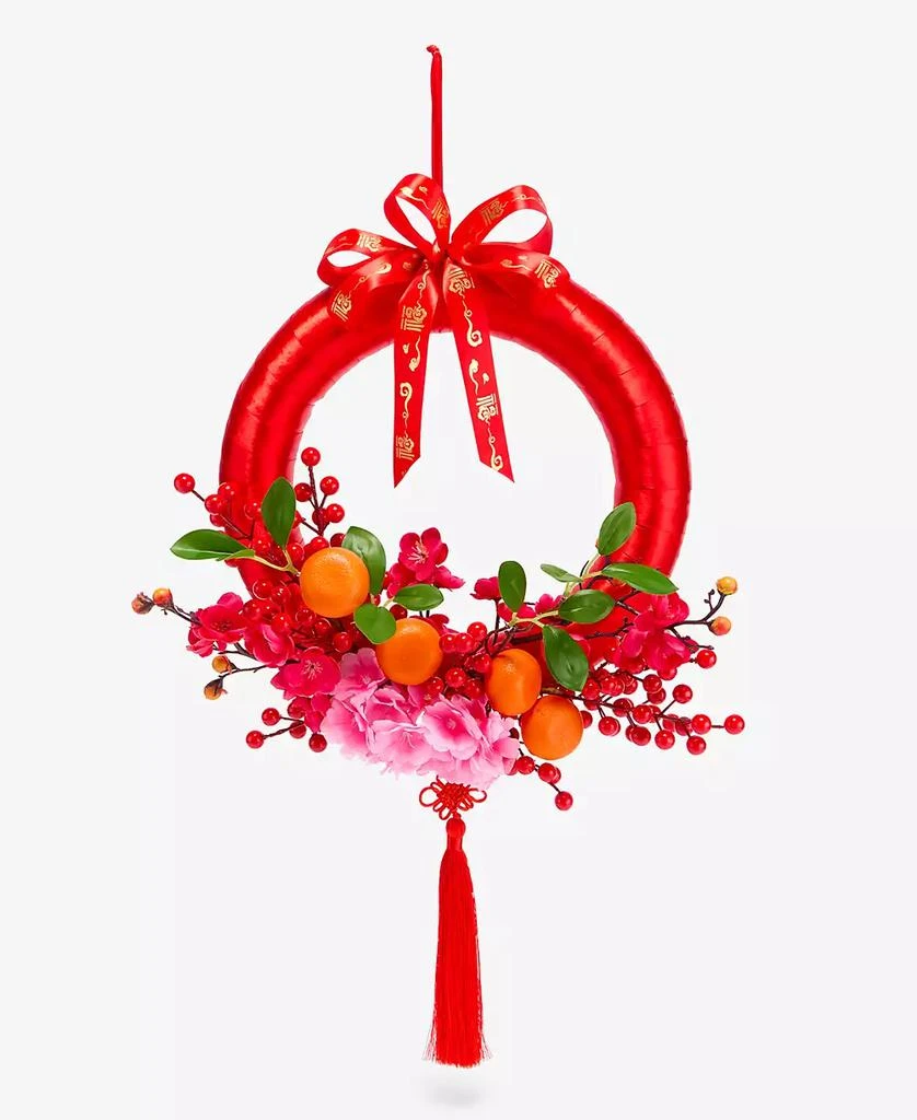 Macy's Lunar New Year Floral and Berry Wreath, Exclusively at Macy's 3