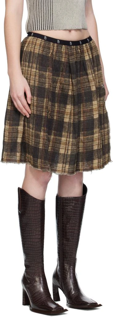 R13 Brown Knee-Length Kilt Reversible Midi Skirt 2