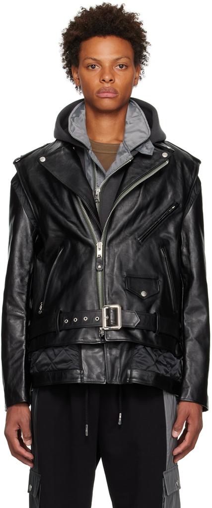 シュン 25AW SACAI LEATHER JACKET BLACK 3 3 25AW SACAI LEATHER JACKET BLACK #PGJAKJ | eBay