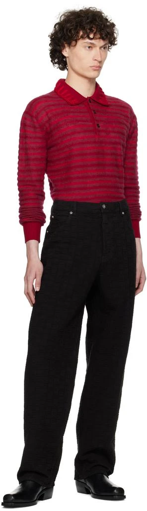 Salvatore Ferragamo Black Monogram Five-Pocket Jeans 4