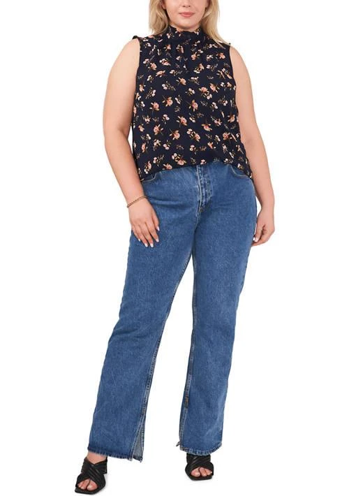 1. State Plus Size Mock Neck Floral Top 3