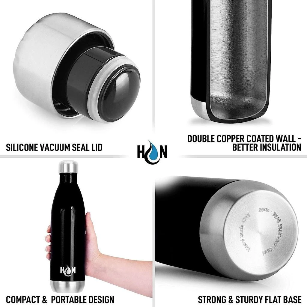 Zulay Kitchen 25oz Stainless Steel Water Bottle - Double Wall Insulated Metal Water Bottle For Hot 
Cold Drinks 6