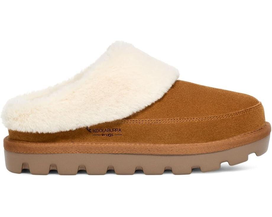 Koolaburra Tizzey 1145930 Clog Women 8 Chestnut Faux Fur Slippers RHS3697