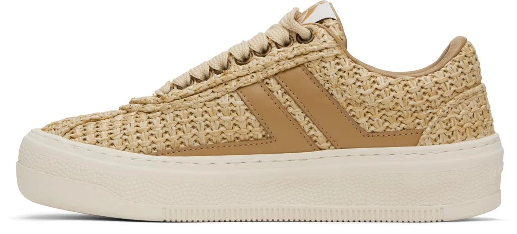 Lanvin Beige 'Lanvin' Cash Raffia Sneakers 3