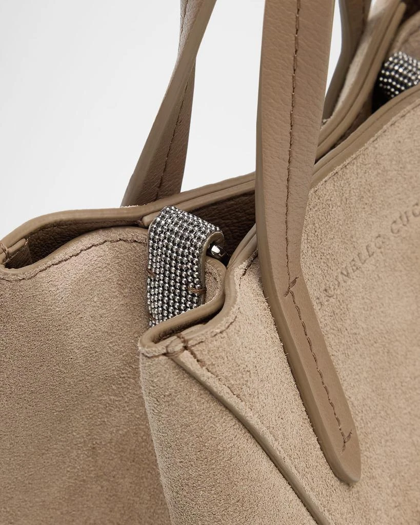 Brunello Cucinelli Essense Monili Leather Top-Handle Bag 5