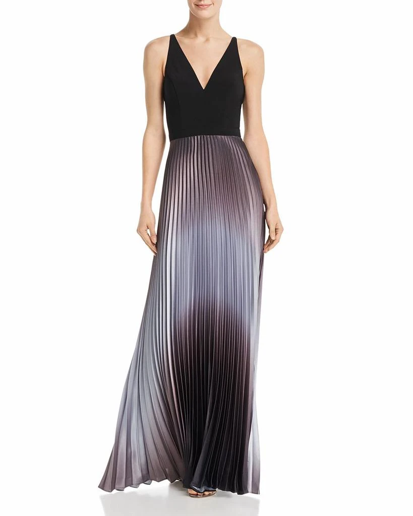AQUA Pleated Shimmer Gown - Exclusive 1