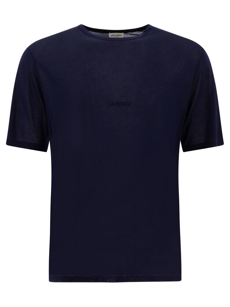 Yves Saint Laurent Black washed cotton T-shirt - T-Shirts