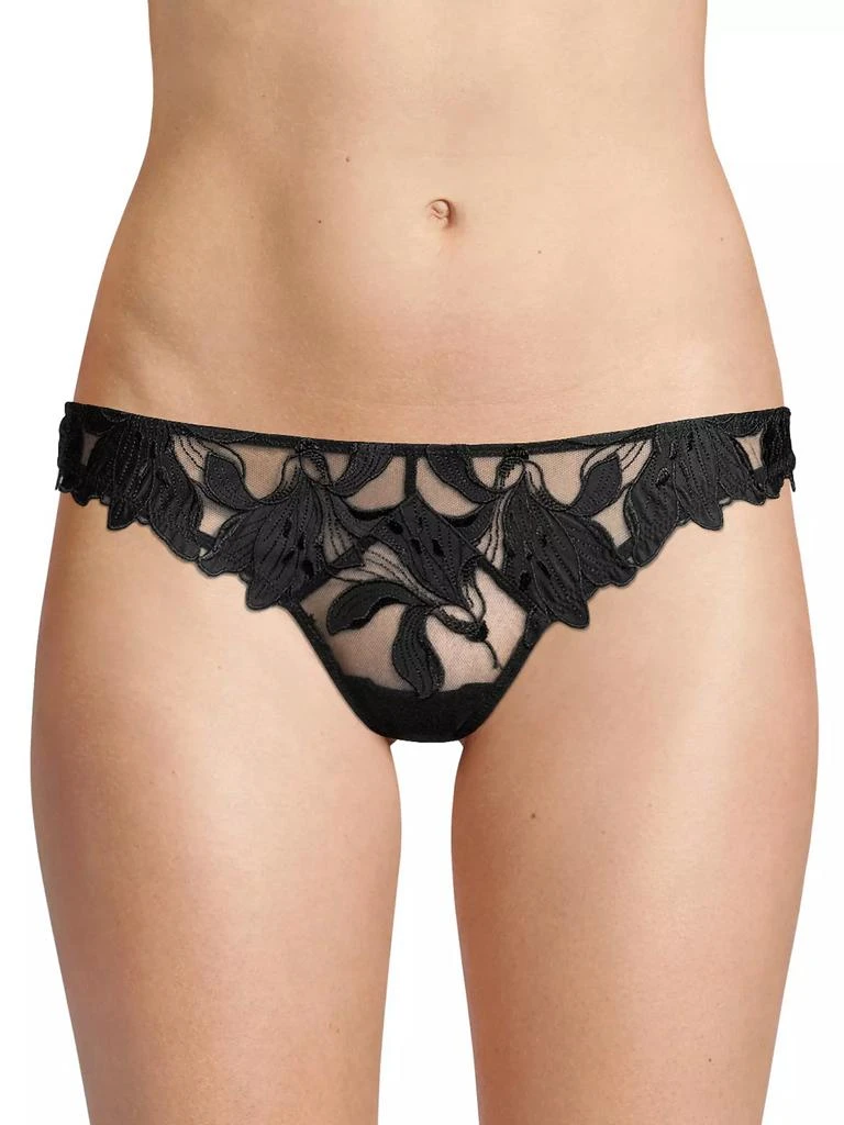 Fleur du Mal Lily Embroidered Hipster Thong 3