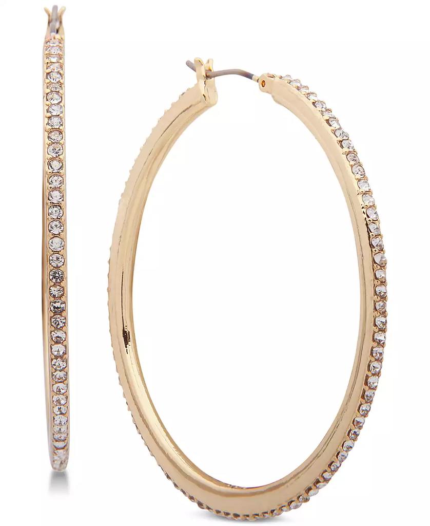 DKNY Gold-Tone Crystal Pavé Medium Medium Hoop Earrings