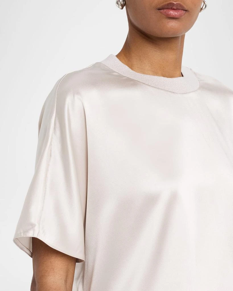 Peserico Shiny Rib-Trim Crewneck T-Shirt 5
