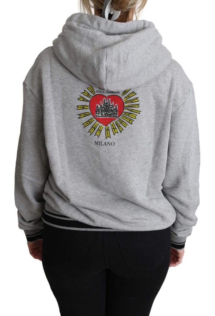 Dolce & Gabbana Dolce & Gabbana Gray Printed Hooded Exclusive Logo Sweater