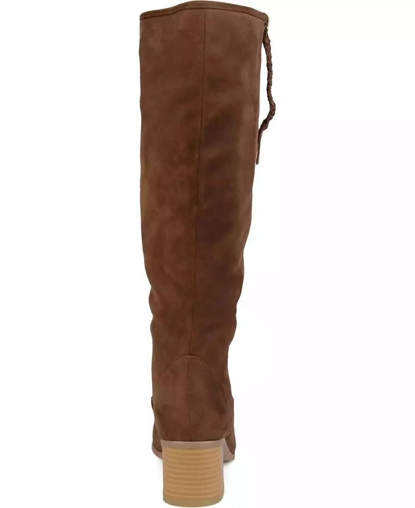 Journee Collection Women's Sanora Wide Calf Stacked Heel Mid Shaft Boots 6