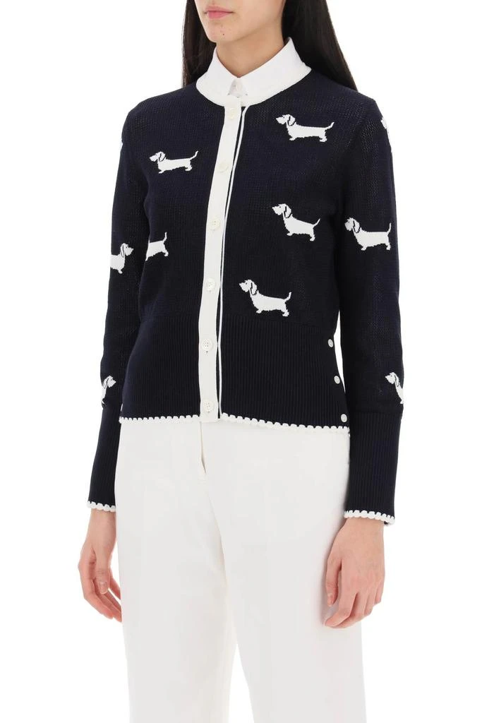 Thom Browne Thom browne hector cardigan in pointelle knit 4