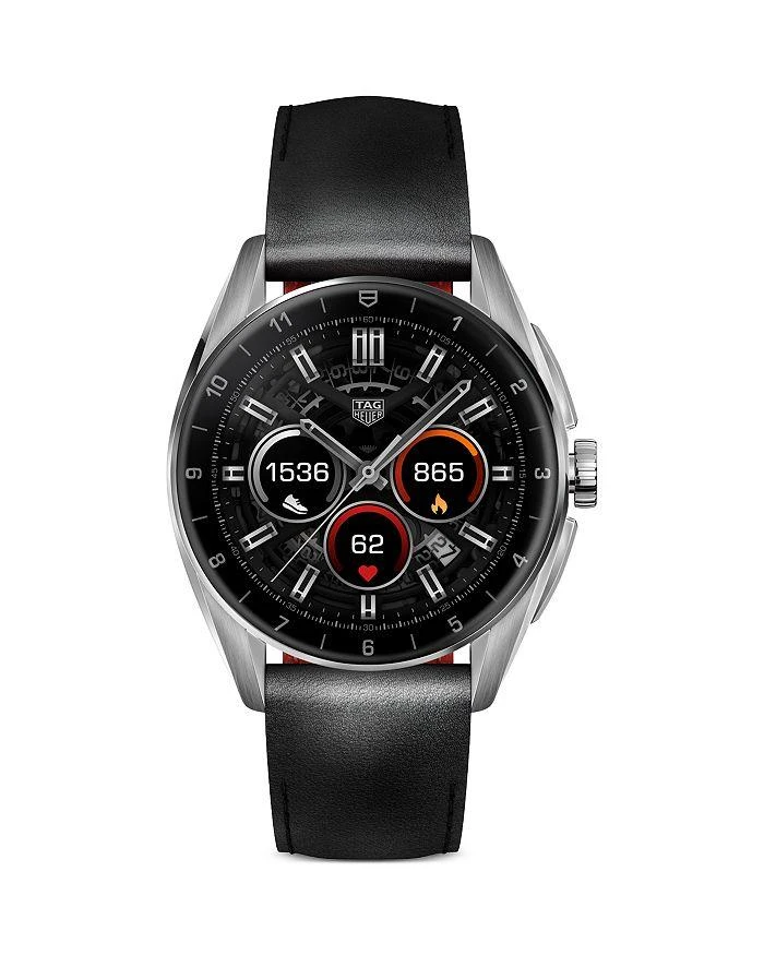 TAG Heuer Connected Calibre E4 Leather Strap Smartwatch, 42mm 1