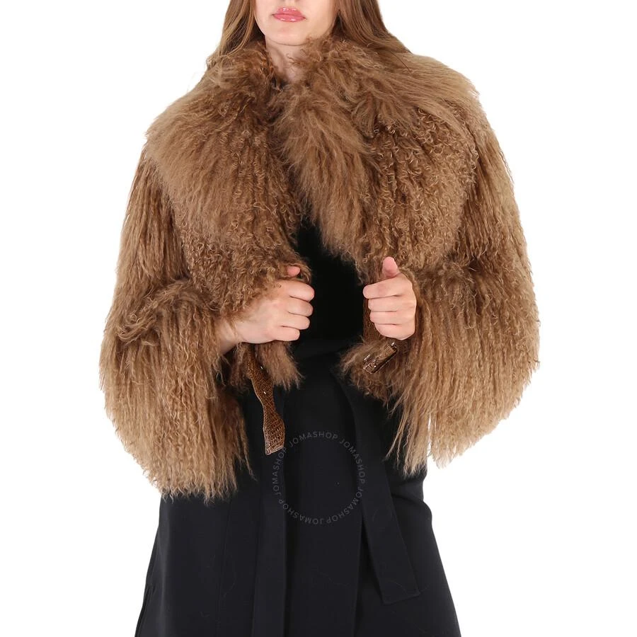 Burberry Brown Shearling Biker Jacket 1