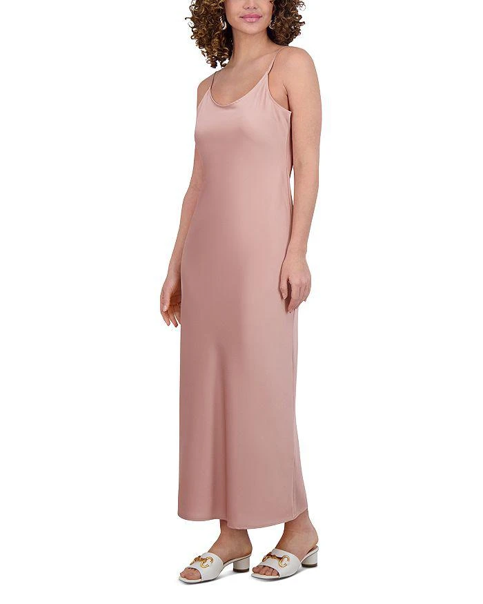 Point Satin Straight Slip Dress 3