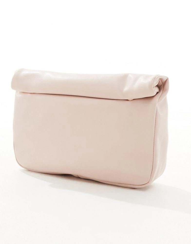 ASOS ASOS DESIGN clutch bag with roll top closure in blush 2