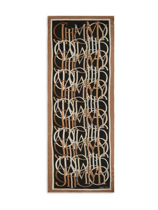 Jimmy Choo Monogram Printed Silk Scarf 1