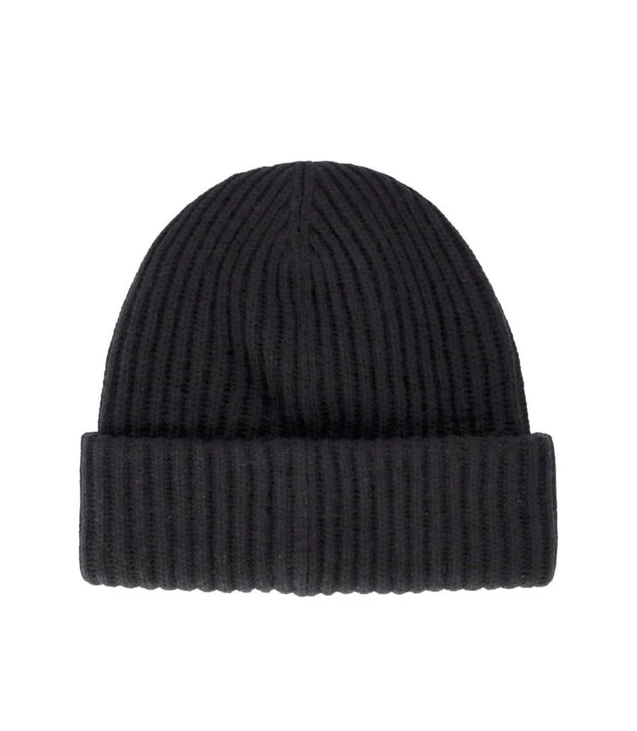 Ganni Ganni Black Oversize Ribbed Beanie 3